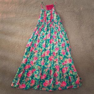 girls full length floral dress